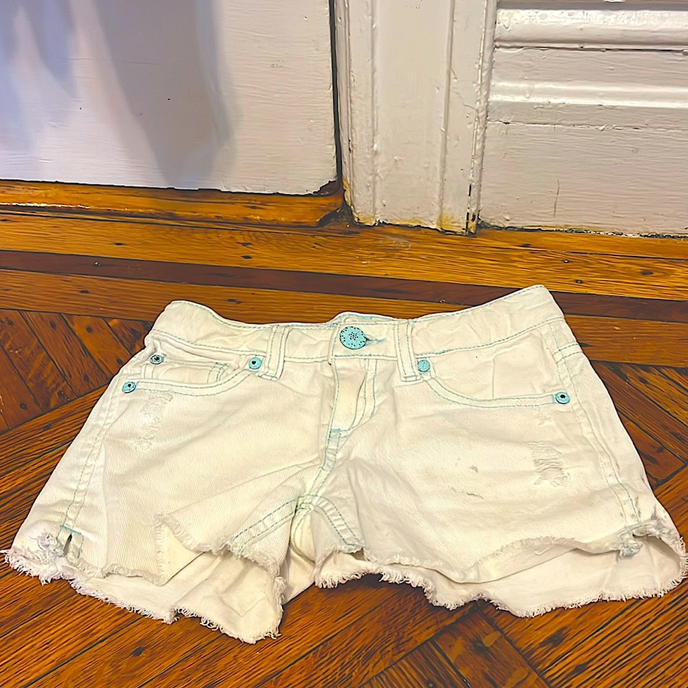 jean shorts white